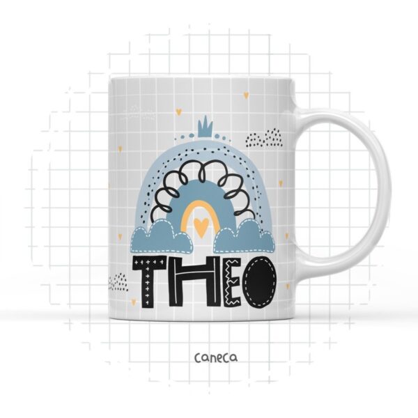 Arte Digital Arco Íris Menino para Caneca - Arquivo Digital