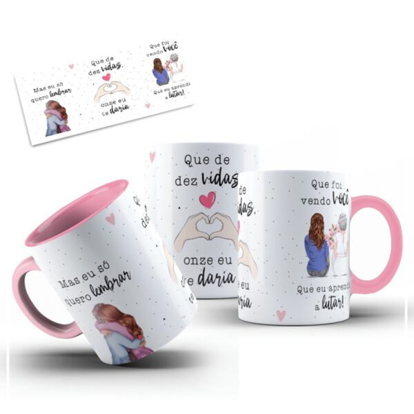 Arte Digital Caneca 11 Vidas Declaração para Mãe - Png