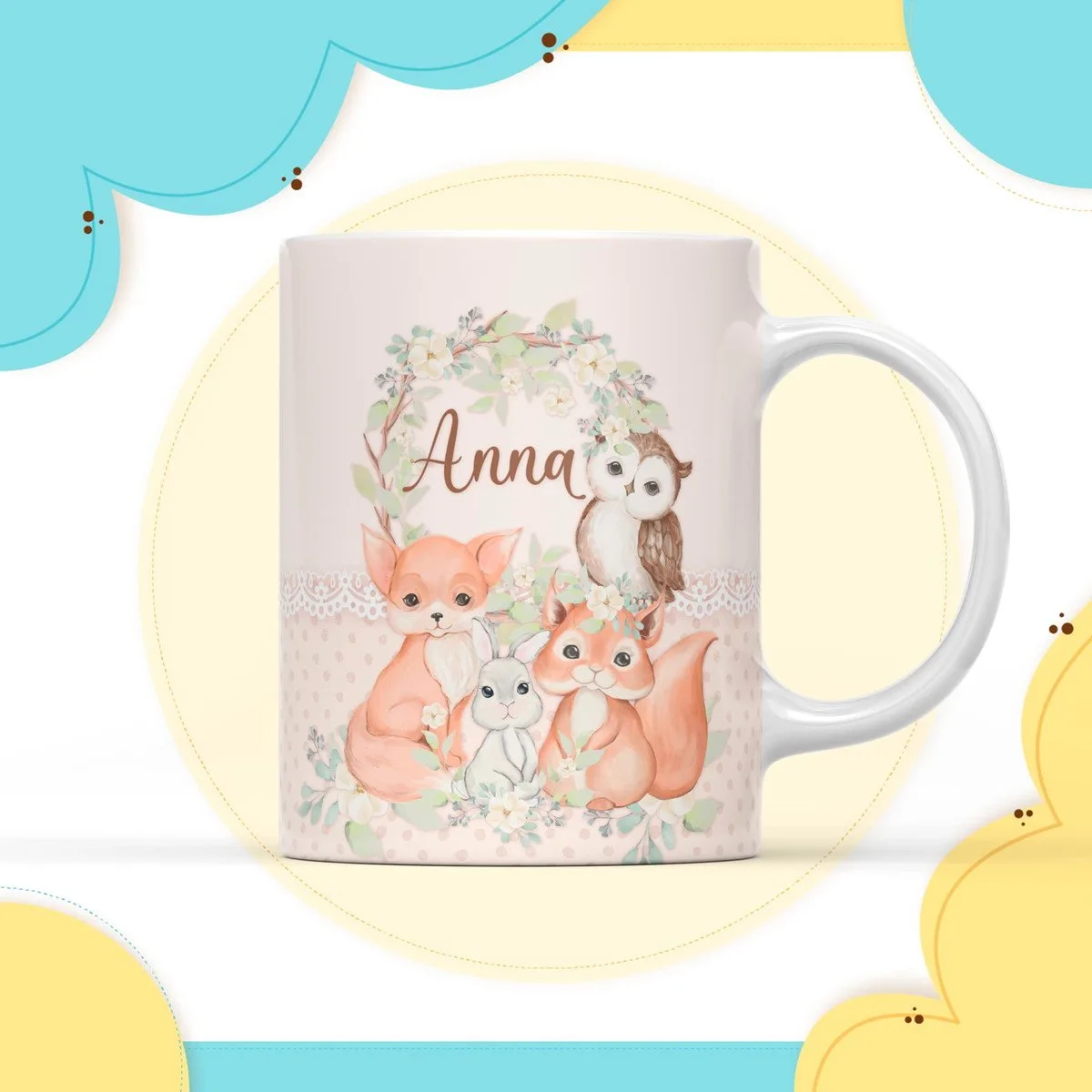 Arte Digital Caneca Animais Menina - Arquivo Digital 3 Arte Digital Caneca Animais Menina - Arquivo Digital
