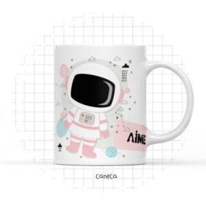 arte digital caneca astronauta menina arquivo digital