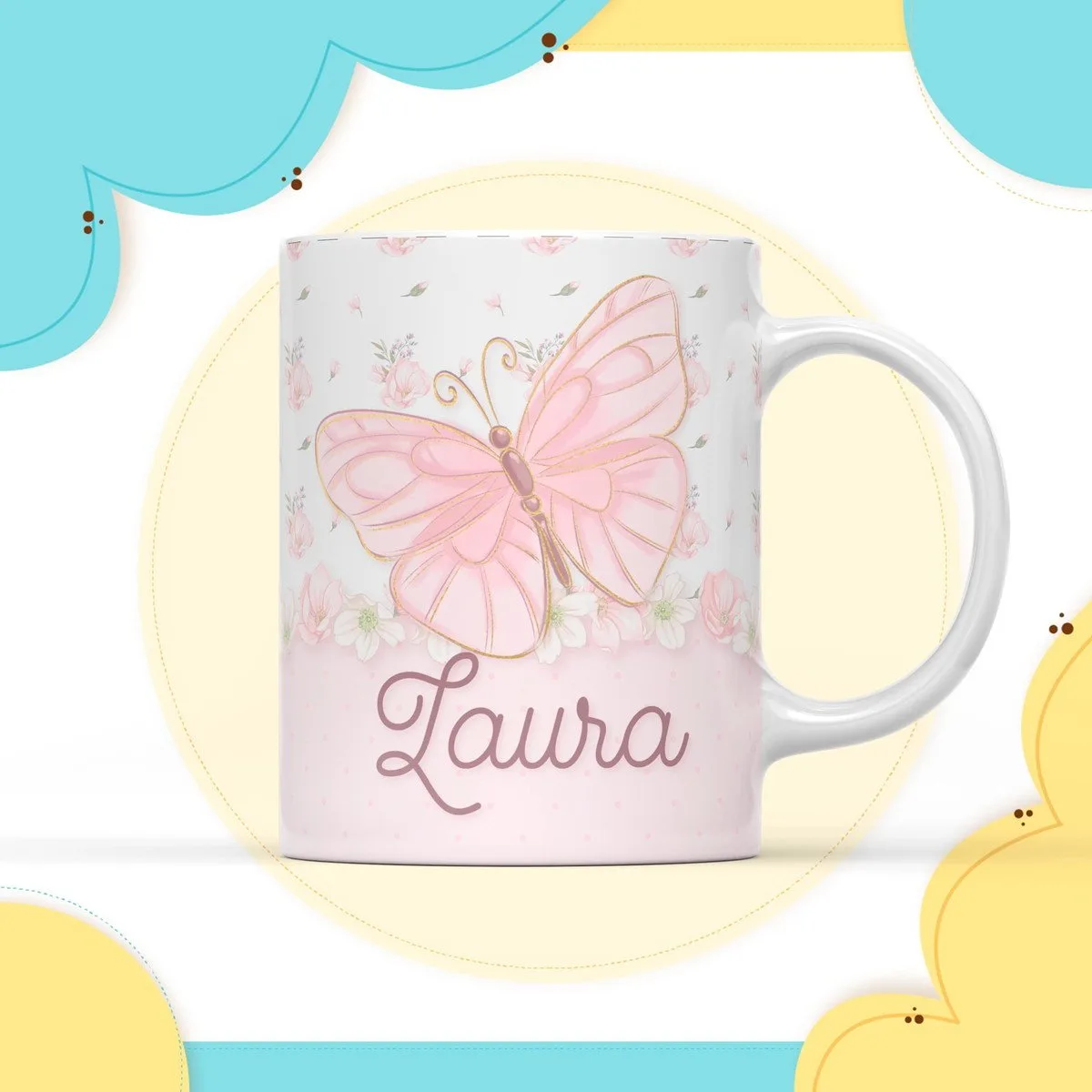 Arte Digital Caneca Borboleta - Arquivo Digital 2 Arte Digital Caneca Borboleta - Arquivo Digital