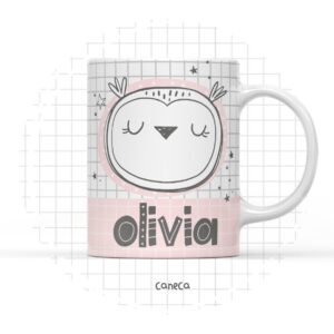 arte digital caneca coruja escandinava arquivo digital xicara