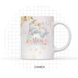 Arte Digital Caneca Elefantinha Menina - Arquivo Digital