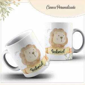 Arte Digital Caneca Leãozinho Fofo - Arquivo Digital 5 Arte Digital Caneca Leãozinho Fofo - Arquivo Digital