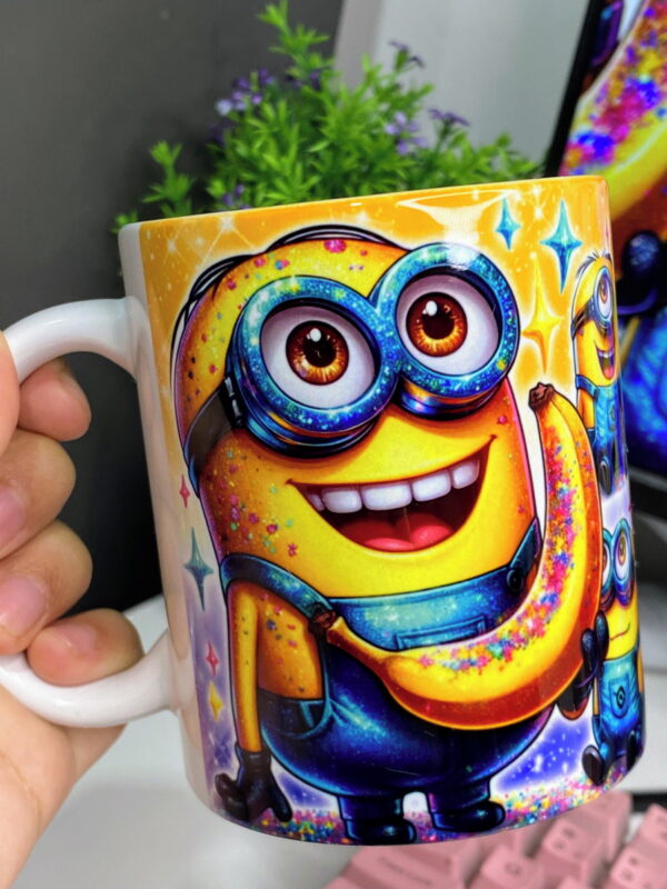 Arte Digital Caneca Minions Glitter - Png