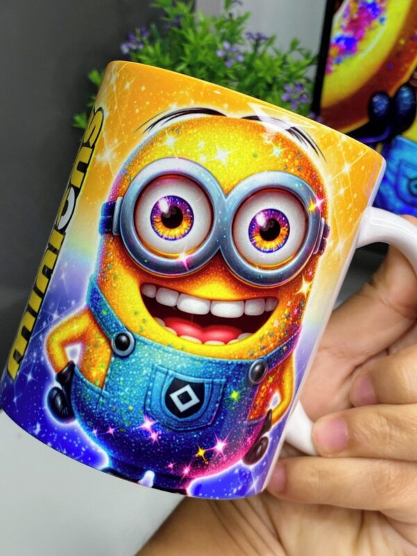 Arte Digital Caneca Minions Glitter - Png
