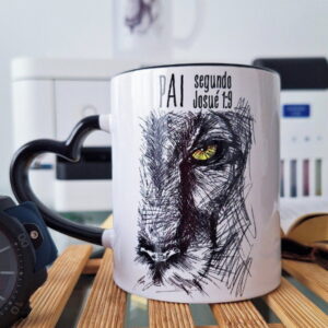 arte digital caneca pai segundo josue 19 forte e corajoso