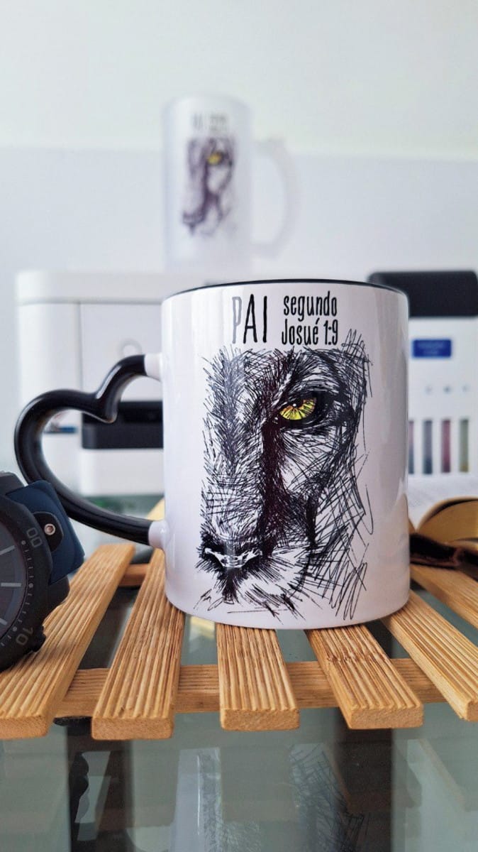 Arte Digital Caneca Dia dos Pais Religiosa com Leão 1 Arte Digital Caneca Dia dos Pais Religiosa com Leão
