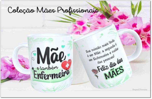 Arte Digital Canecas Mães Profissionais - Png e Corel