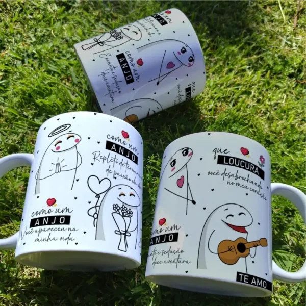 Arte Digital "Como um Anjo" para Caneca - Download Editável