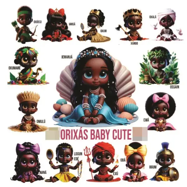 Arte Digital De Orixas Baby Kit Completo Em Png