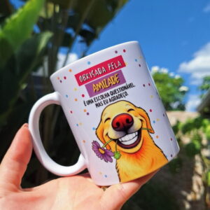 arte digital obrigada pela amizade jpg caneca