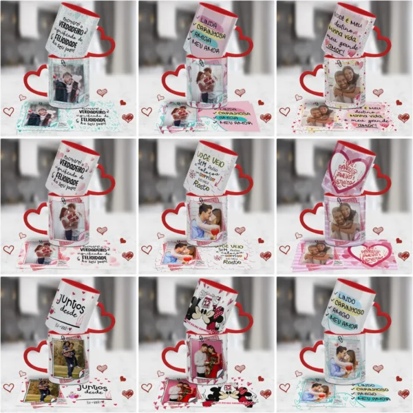 Arte Digital para Caneca e Almofada: Amor Personalizado