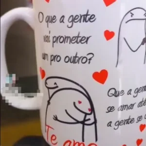 Arte Digital para Caneca: Promessa de Amor em PNG