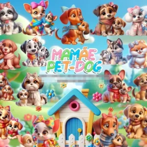 Arte Digital para Pet Lovers - Kit Mamãe de Pet em PNG
