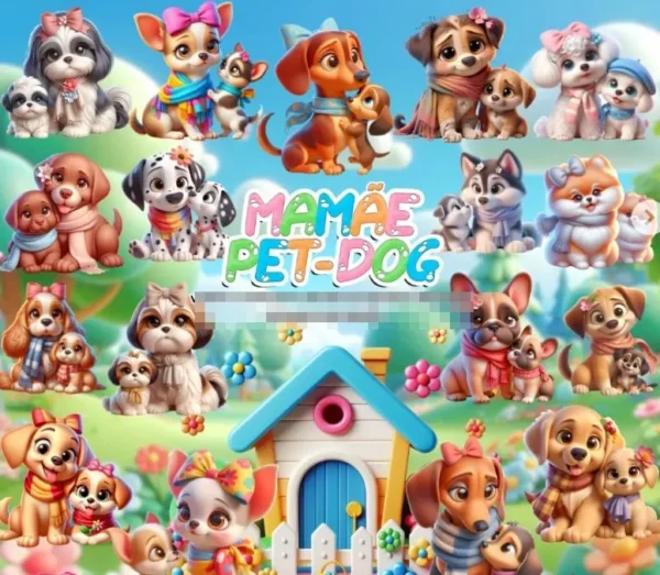 Arte Digital para Pet Lovers - Kit Mamãe de Pet em PNG