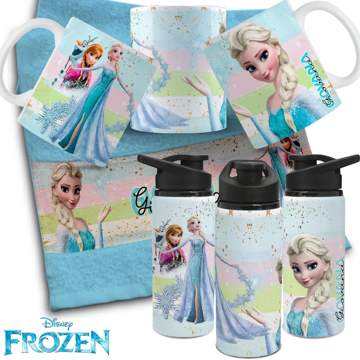 Arte Digital Personagens para Caneca, Toalhinha e Garrafinha 3 Arte Digital Personagens para Caneca, Toalhinha e Garrafinha