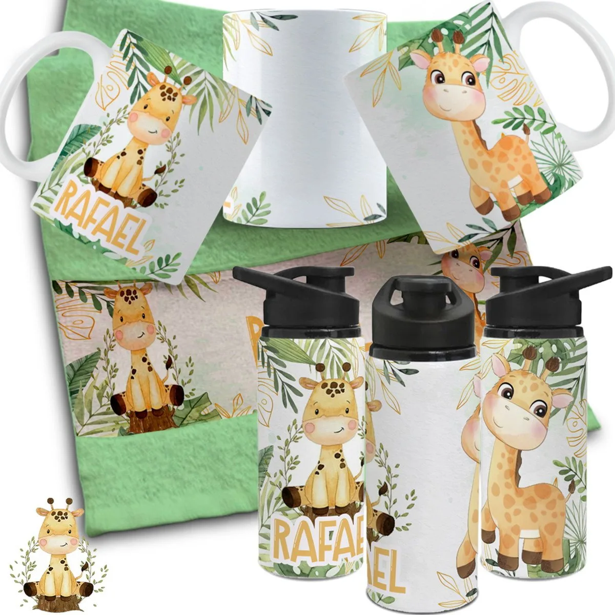 Arte Digital Personagens para Caneca, Toalhinha e Garrafinha 4 Arte Digital Personagens para Caneca, Toalhinha e Garrafinha