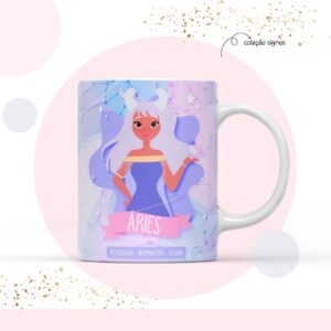 arte para sublimacao caneca signo aries arquivo digital scrapbook