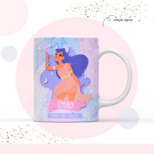 arte para sublimacao caneca signo touro arquivo digital miolo digital