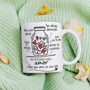 Arte para Sublimação de Caneca Potinho do Amor em JPG