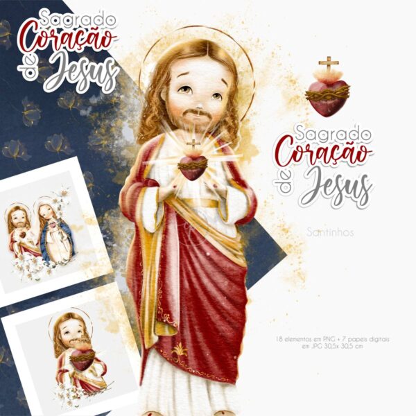 Arte Sagrado Coração de Jesus: Ilustrações PNG
