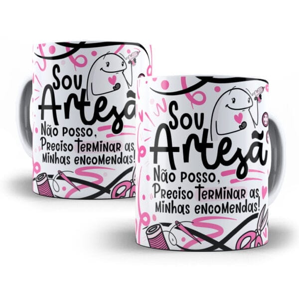 Arte Sublimação Caneca Artesã Flork Profissões Png