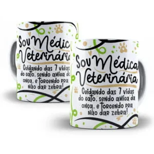 Arte Sublimação Caneca Médico(a) Veterinário(a) Flork Png