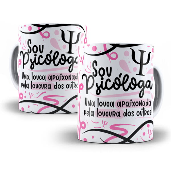 Arte Sublimação Caneca Psicólogo(a) Flork Profissões Png