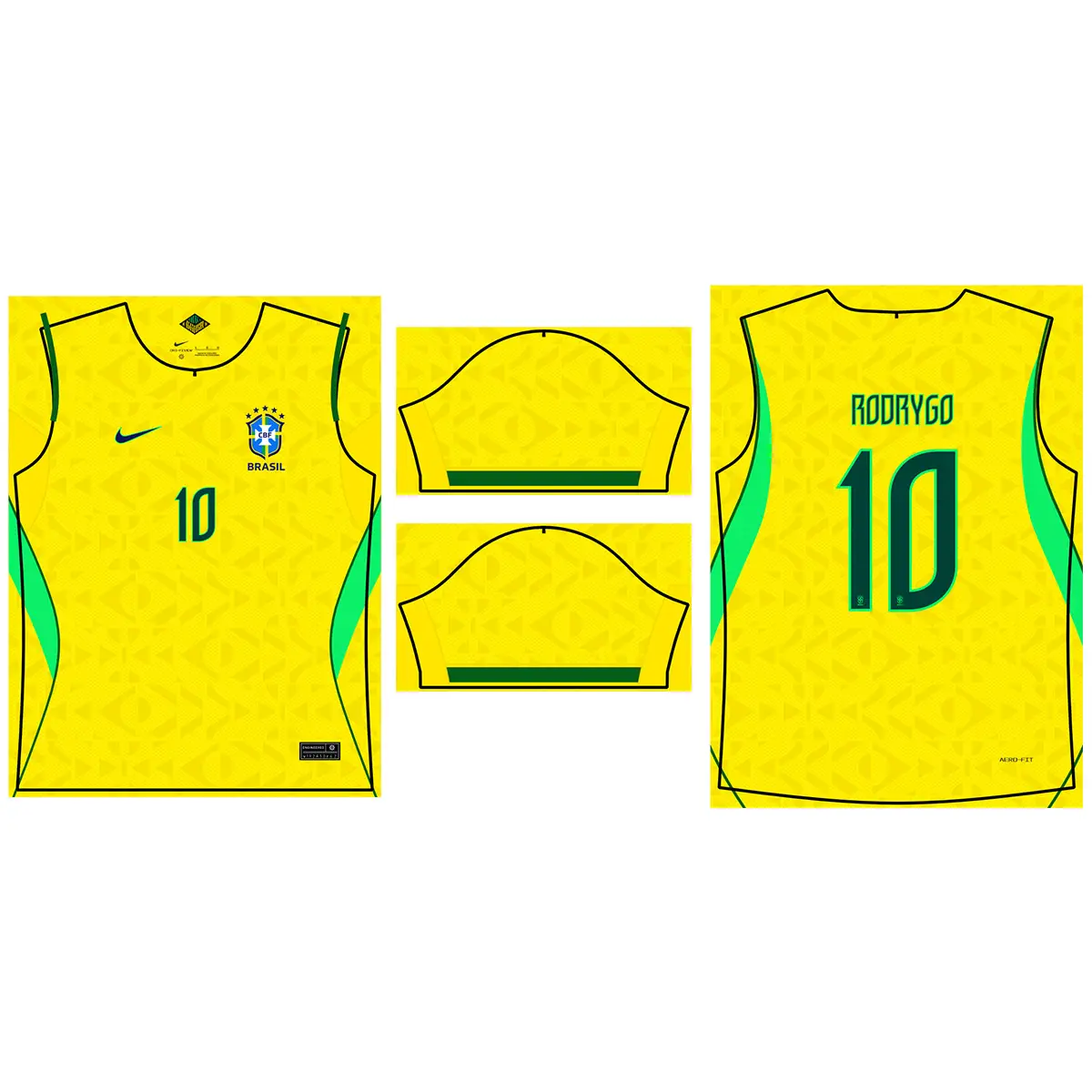 Arte Vetor Camisa Brasil Titular 2026-2027 em Corel Draw 2 Arte Vetor Camisa Brasil Titular 2026-2027 em Corel Draw
