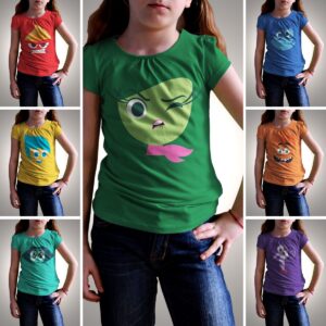 Artes Camisa Divertida-Mente 2 - 7 Modelos Rostos Diferentes
