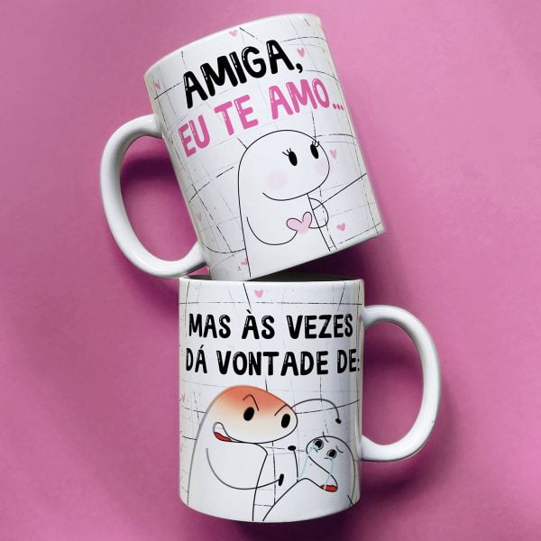 Artes Caneca Amizade Amigas Flork Frases Ilustrações Caneca