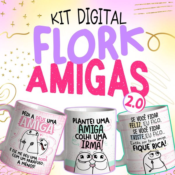 Artes Caneca Dia do Amigo Flork Amigas Meme Frases Divertida