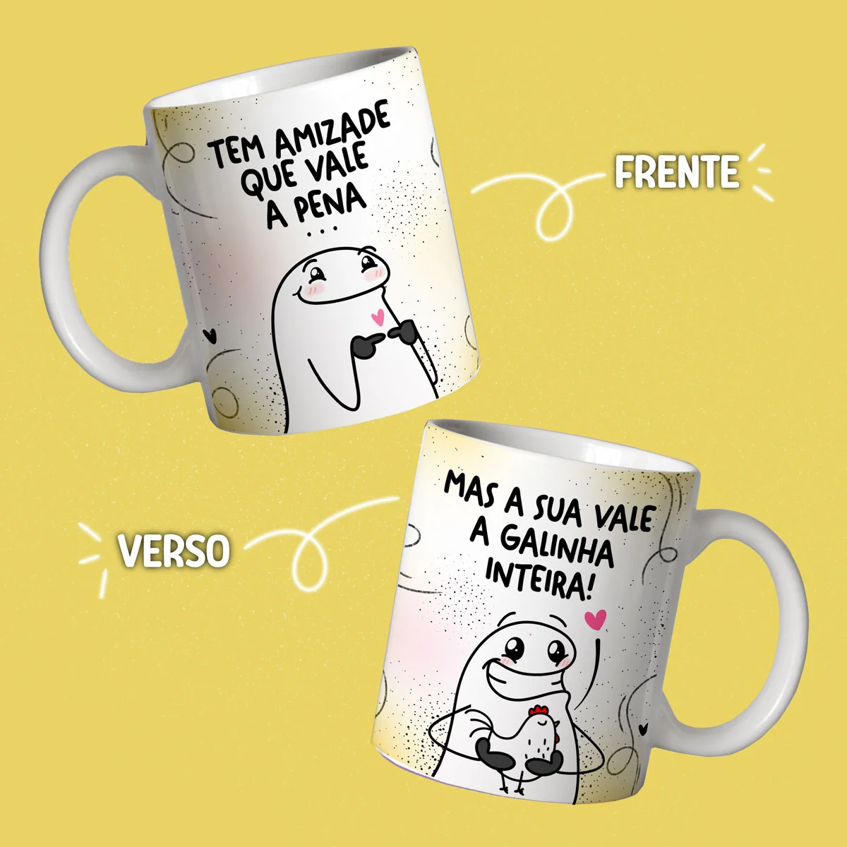 Artes Caneca Dia do Amigo Flork Amigas Meme Frases Divertida