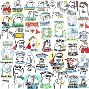 Artes Caneca Dia dos Pais Flork Ilustrações Sublimação Png