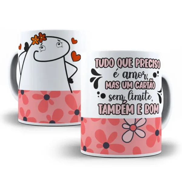 Artes Caneca Florks Namorados, Personalize Como Quiser