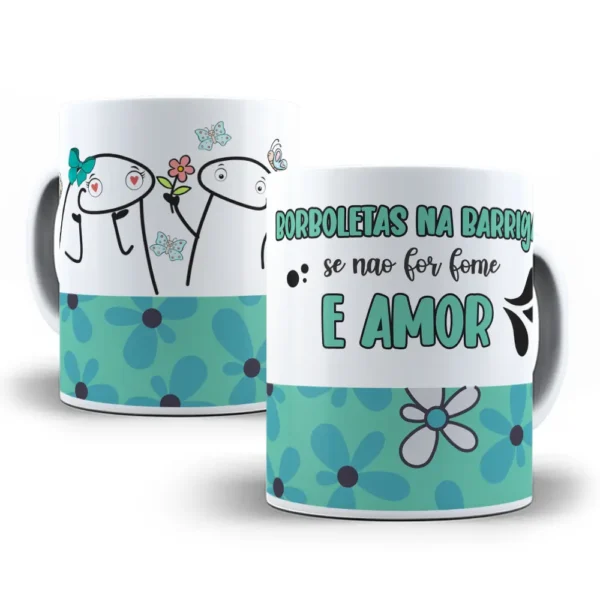 Artes Caneca Florks Namorados, Personalize Como Quiser