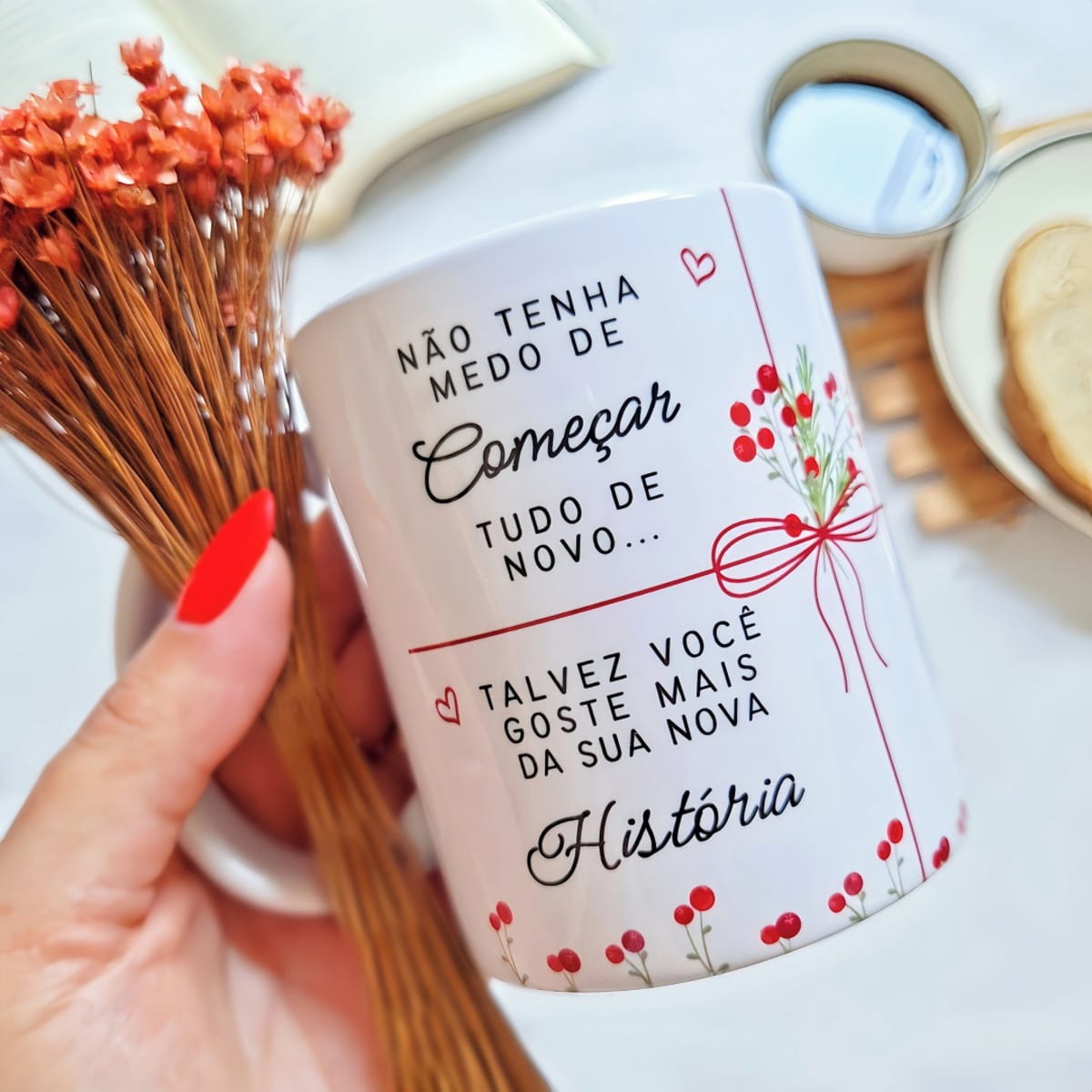 Arte Digital Caneca Não Tenha Medo de Começar Tudo de Novo 1 Arte Digital Caneca Não Tenha Medo de Começar Tudo de Novo