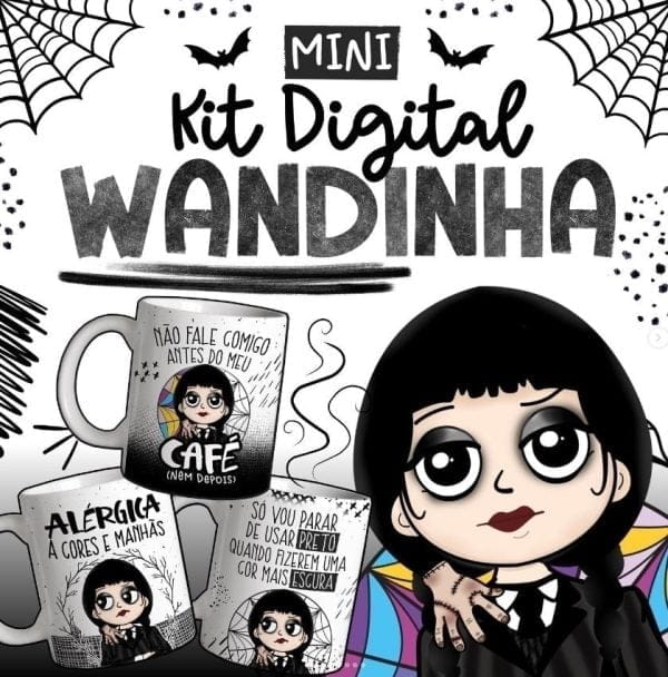 Artes Caneca Wandinha Família Addams Wednesday Merlina
