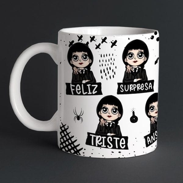 Artes Caneca Wandinha Família Addams Wednesday Merlina