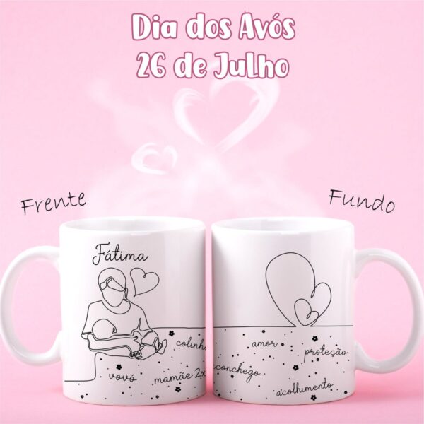 Artes Canecas Dia dos Avós Minimalista - Png