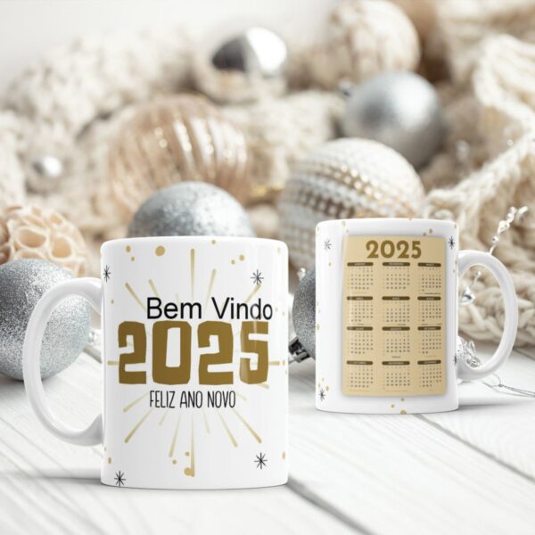 Artes Canecas Feliz Ano Novo 2025- Jpg e Corel