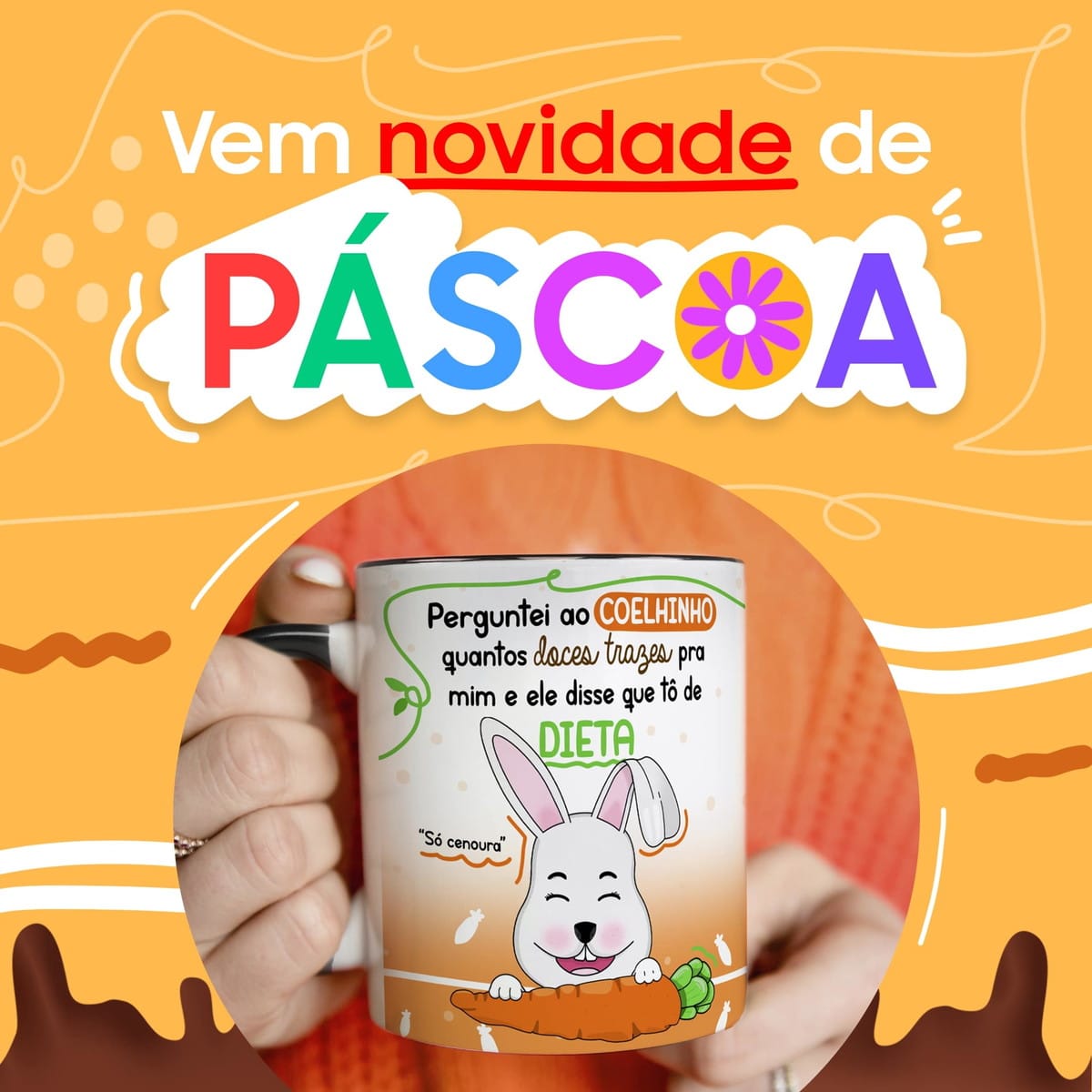 Artes para canecas Páscoa Flork 28 PNG sublimação 2 Artes para canecas Páscoa Flork 28 PNG sublimação - Imagem 2