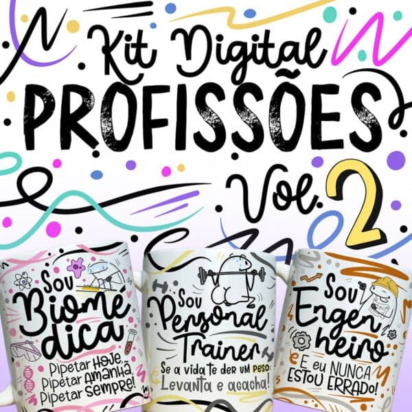 Artes Canecas Profissões Vol. 2 Estátiário Lash Designer RH