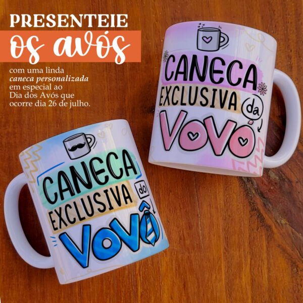 Artes Dia dos Avós Sublimação Caneca Frases Carinhosas