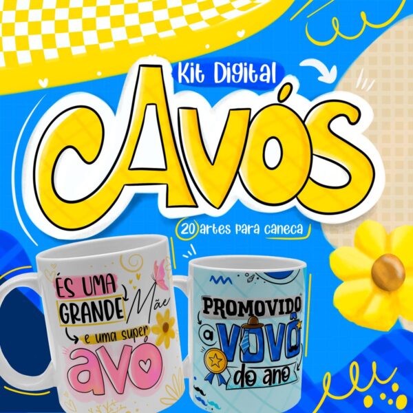 Artes Dia dos Avós Sublimação Caneca Frases Carinhosas