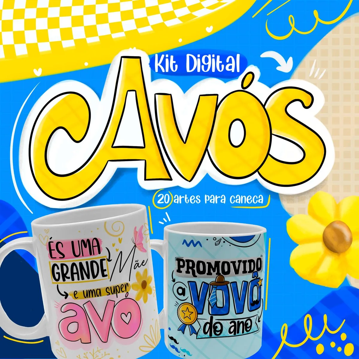 Artes Dia dos Avós Sublimação Caneca Frases Carinhosas