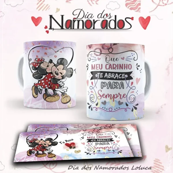 Artes Digitais de Mickey para Canecas de Namorados
