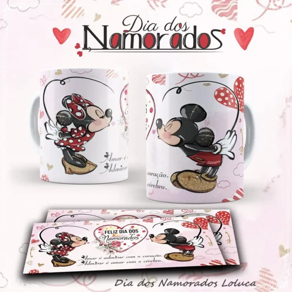 Artes Digitais de Mickey para Canecas de Namorados