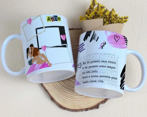 Artes Digitais para Caneca de Casal - Dia dos Namorados